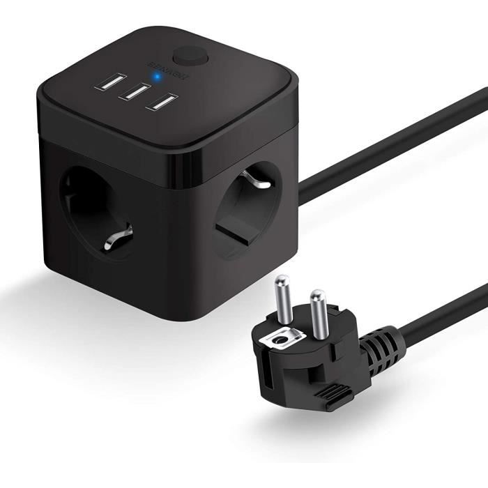 LENCENT-Cube Multiprise Amélioré Avec Interrupteur Pour La Maison