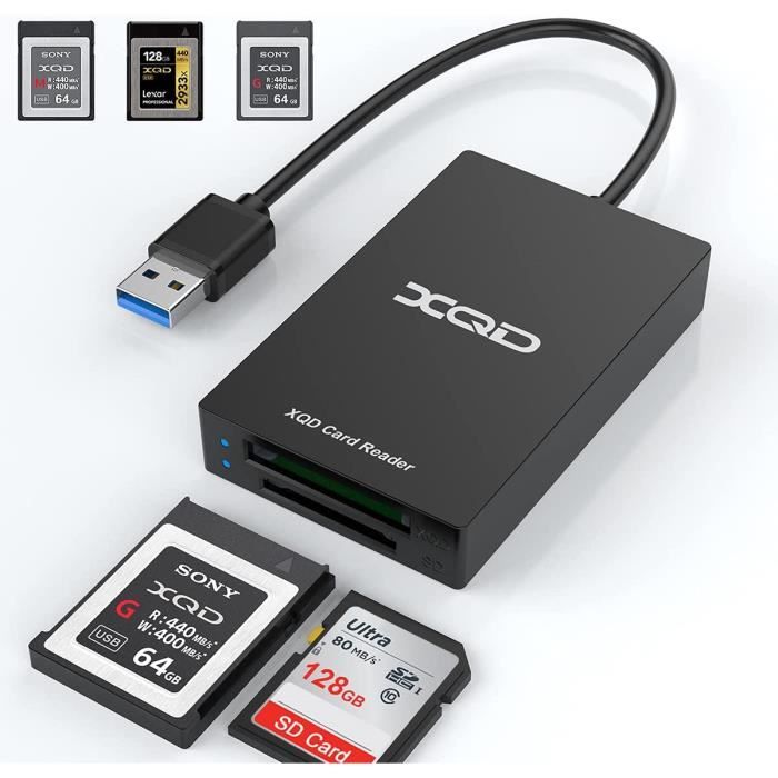 XQD Lecteur carte SD USB 3.0 Double Slot Lecteur de carte mémoire