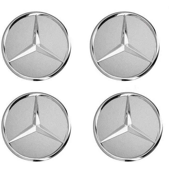 x4 centres de roue agrent 75mm emblème Mercedes cache moyeu
