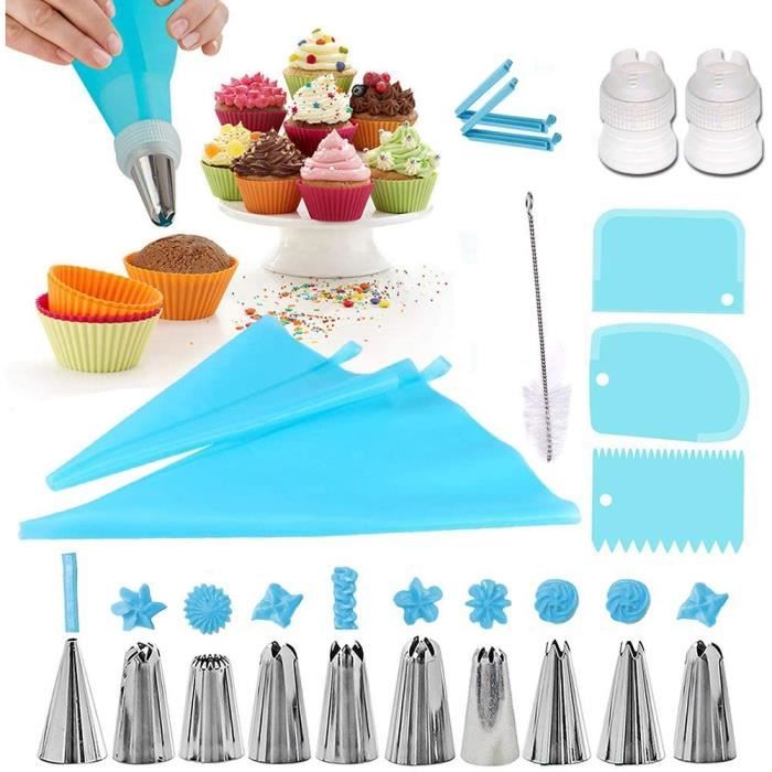 Lot De 5 Douilles à Pâtisserie En Inox - Pour Décoration Glaçage, Biscuits - Thème Noël Ou Quotidien