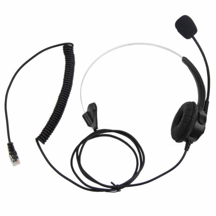 Rj11 Connecteur Telephone Casque Antibruit Ecouteur Auriculares Pour Les Telephones De Bureau Noir Casque Ecouteurs Avis Et Prix Pas Cher Cdiscount