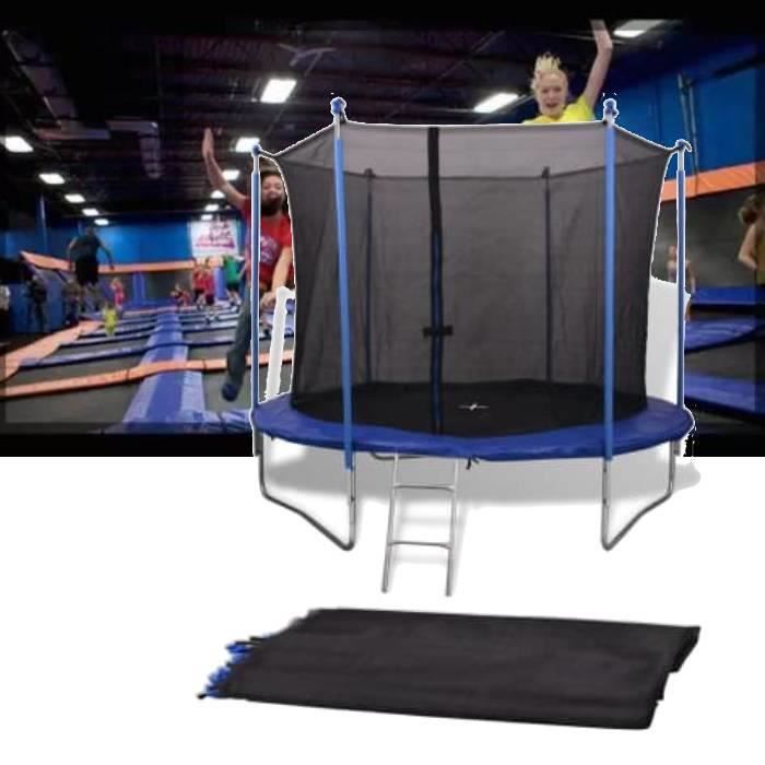 Filet De Sécurité Pour Trampoline Rond 3,05 M – Polyéthylène Résistant, Renforts, Fermeture éclair 120 Cm, 6 Poteaux – Remplacement, Jusqu’à 120 Kg