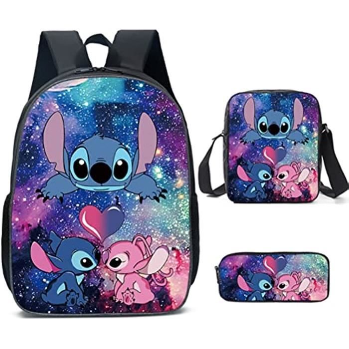 Sac à Dos Enfant Stitch Avec Chariot Compact - 33x43x15cm - Polyvalent, Spacieux, Confortable - Pour école, Voyage