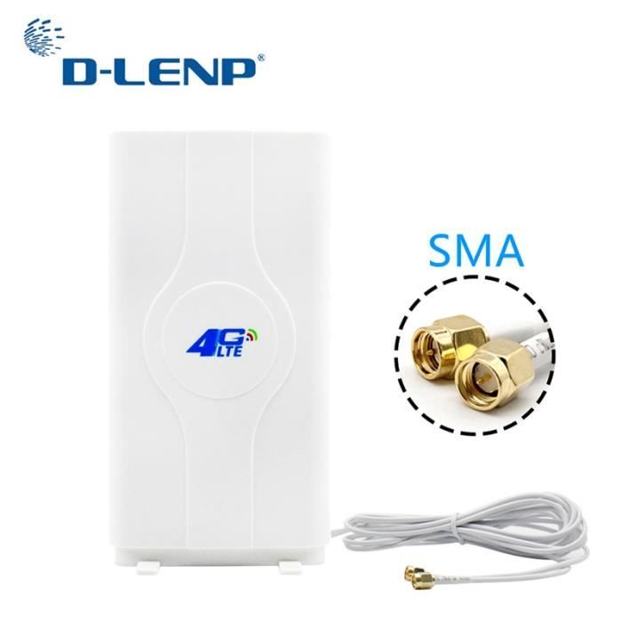 Antenne 4G LTE MIMO Double SMA Mâle - Ultra Plate, Omnidirectionnelle, Gain 2.5dBi - Compatible Routeurs Et Terminaux M2M