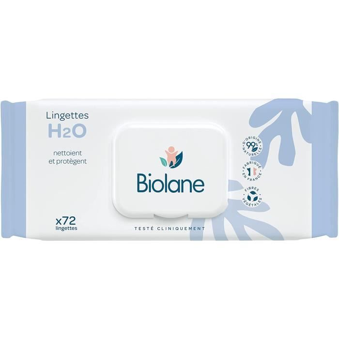 Biolane - Lingettes nettoyantes H2O pour bebe - Peaux sensibles