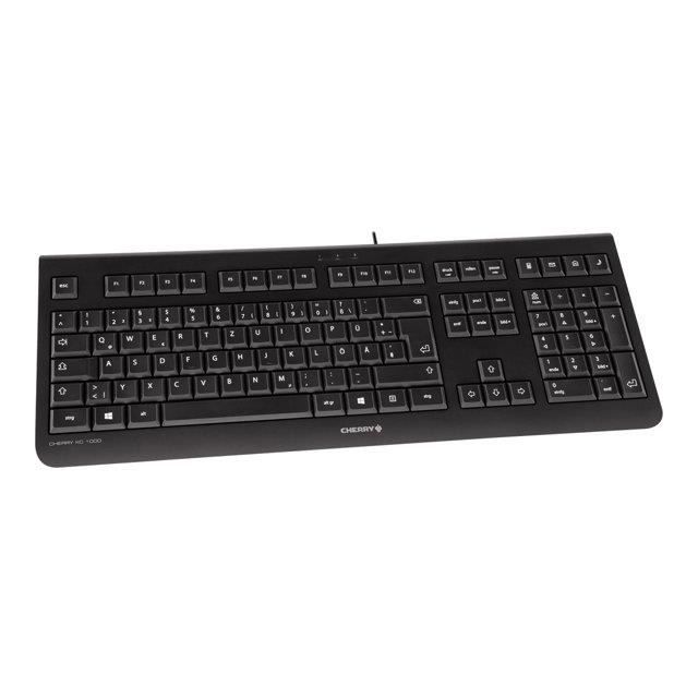 CHERRY Clavier KC 1000 - AZERTY - Filaire - LPK - Connexion Plus & Play - Port USB - Noir