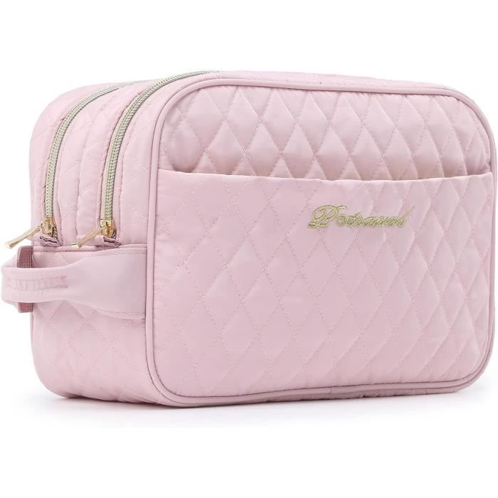 TESNN Sac Cosmétique Sac Cosmétique De Voyage Sac De Rangement Professionnel Bo Te Portable Tanche Avec Compartiment Amovible Rose Rouge