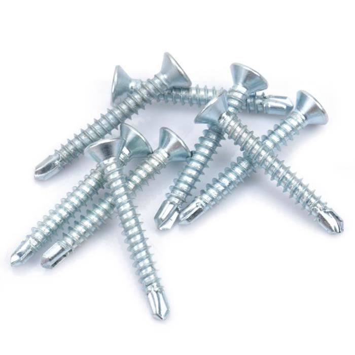Lot De 25 Vis Auto-foreuses Pour Toiture - Zinc Plaqué - Taille 12 X 2-61/64" - Tête Hexagonale - Marque Uxcell
