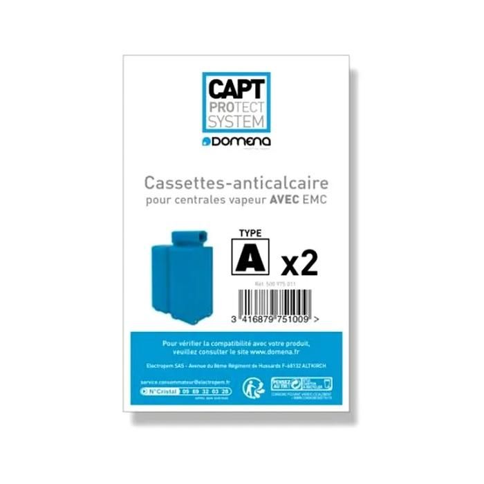 Cassette anti-calcaire emc type a par 2 - centrale vapeur - Domena