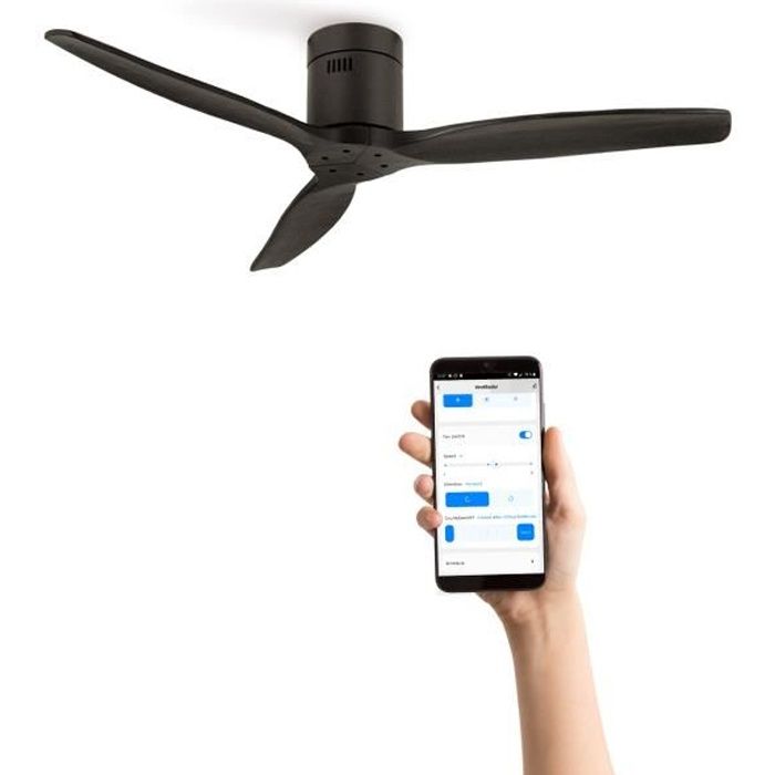 Ventilateur de plafond - Create - Sans lumière - Silencieux - Ø132 cm - Noir - Create