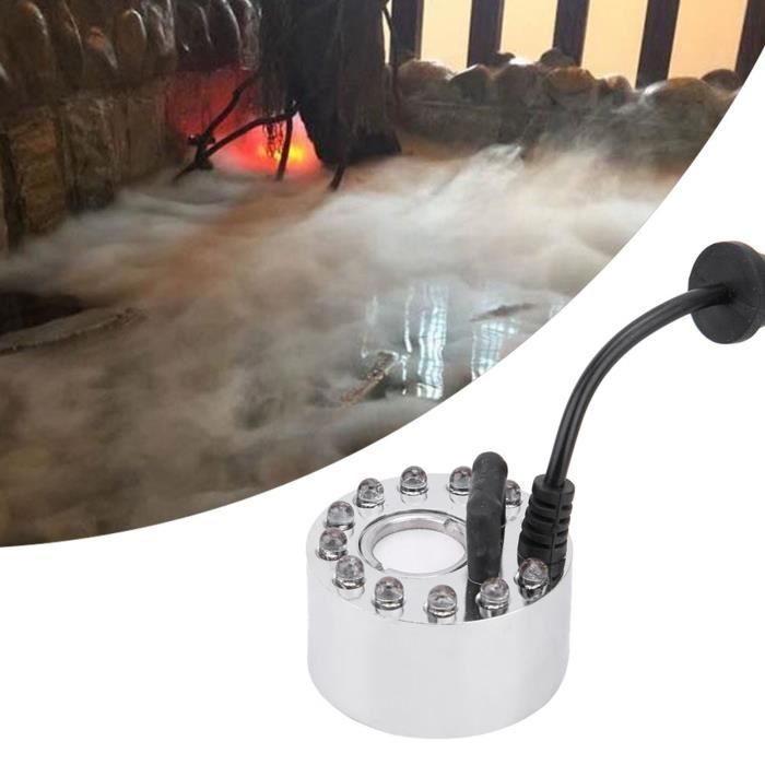 Brumisateur Ultrasonique 12 LED - Fontaine D'Eau Étang Avec Adaptateur, Machine à Brouillard Pour Aquarium Et Halloween