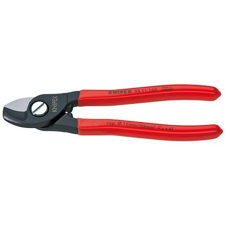 Pince coupe-câble cuivre et aluminium Knipex - Rouge - Coupante - Pour câbles unifilaires et multifilaires