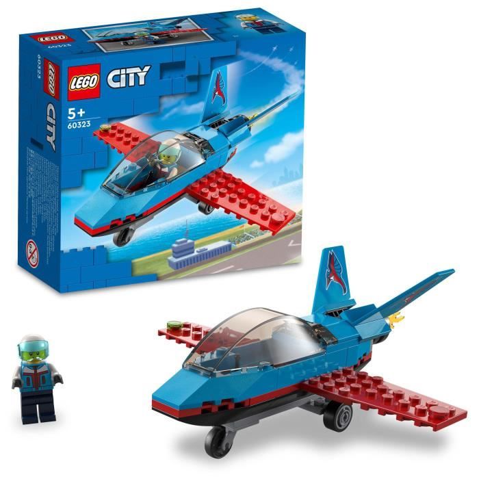 LEGO® 60323 City Great Vehicles L’Avion de Voltige Idées de Cadeau Jouet pour Enfants dès 5 Ans avec Minifigure Pilote