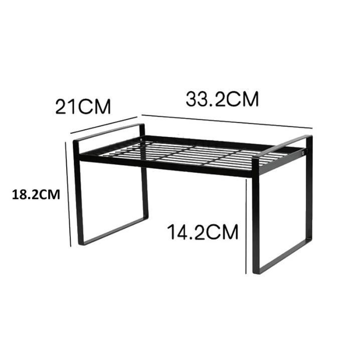 NaiCasy Cuisine Placard Organisateur Expandable étagère de Rangement Spice Bols Ustensiles Rack Pantry Unité Noir