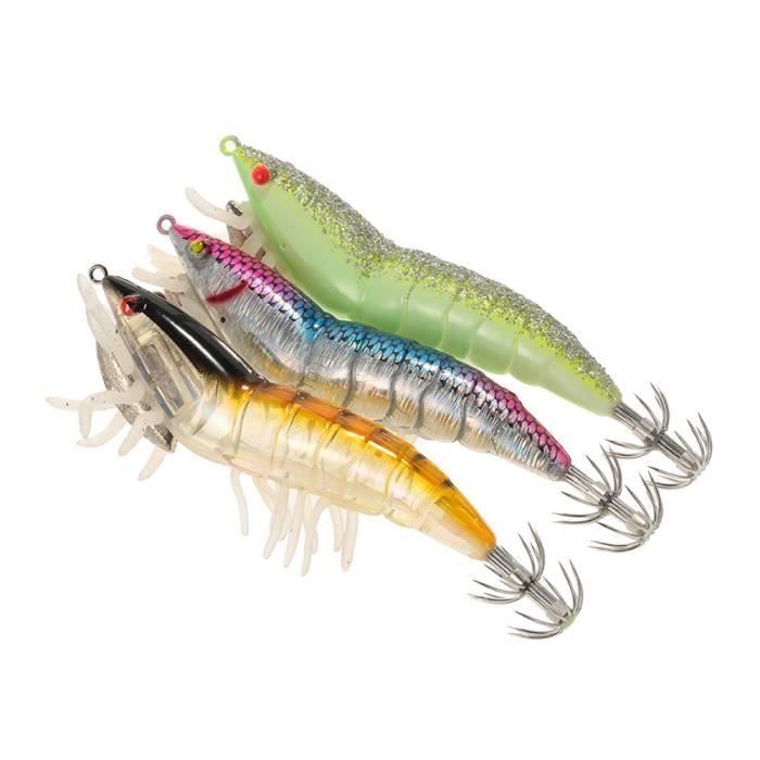 10X Crevette Pêche Simulation Souple Leurre Crochet Matériel Appât Mer