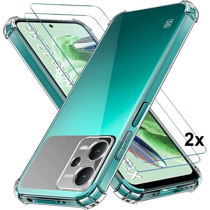 Coque Transparente Xiaomi Redmi 12 + 2x Verres Trempés - Protection Silicone Souple - Design Slim - Livrée Avec Accessoires