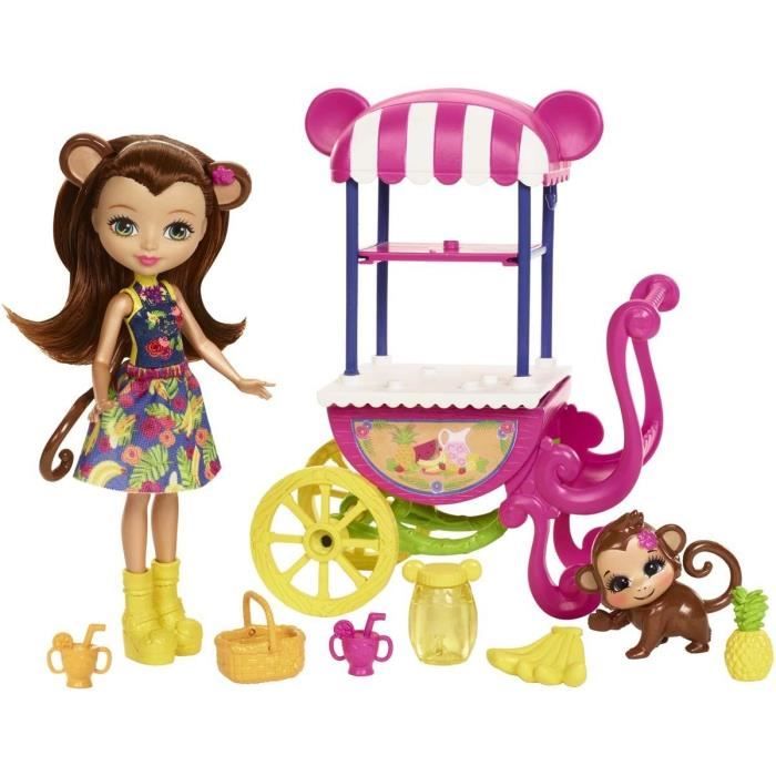 Enchantimals Le Stand De Fruits De Merit Singe Et Compass Achat Vente Poupee Cdiscount