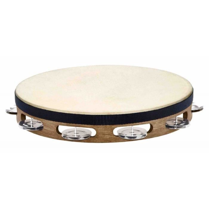 Meinl TAH1WB - Tambourin bois avec peau 1 rangée de cymbalettes - Walnut brown