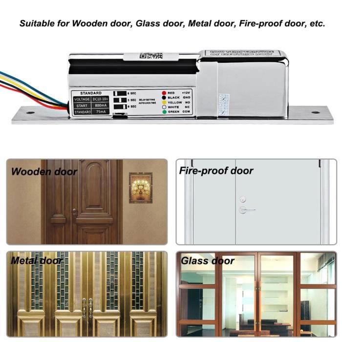 EJ.life Serrure électrique Serrure à Mortaise électrique, Pêne Dormant