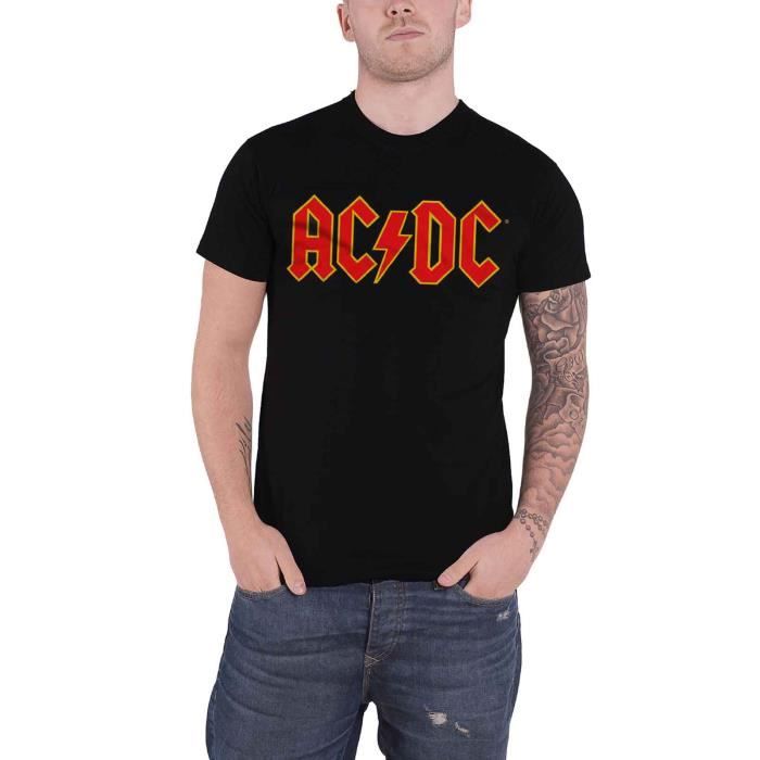 Ac Dc T Shirt Classic Rouge Band Logo Highway To Hell Nouveau Officiel Homme Noir Achat Vente T Shirt Cdiscount