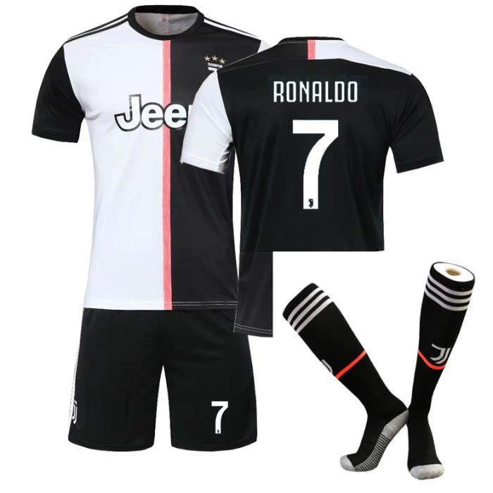 Maillots de Sport Garçon Football T-Shirt et Short COOLBOY Maillot de Foot Ronaldo 7#2021 Domicile et extérieur