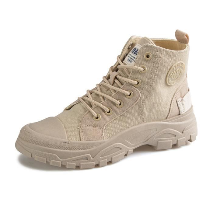 BOTTE Femme Loisir Antid rapant r sistantes l usure Respirant Martin bottes beige YH