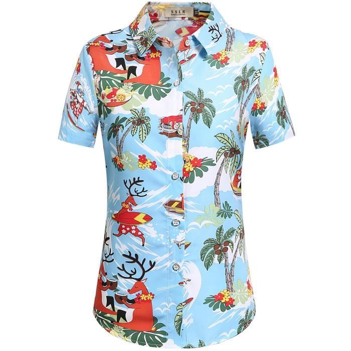 Chemisette Homme, Chemise Noël Homme Manches Courtes Grande