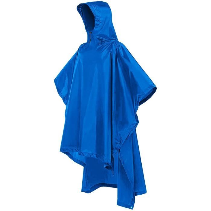 Poncho Imperméable Unisex Adulte Lot De 2 Ponchos De Pluie Réutilisables Unisexes - Idéal Vélo & Rando - Gris CK Cape Imperméable Vélo Randonnée