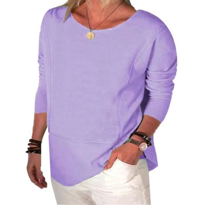 Blouse Femme Manches Longues Marque Modele Mauve Violet Regular Mauve Cdiscount Pret a Porter