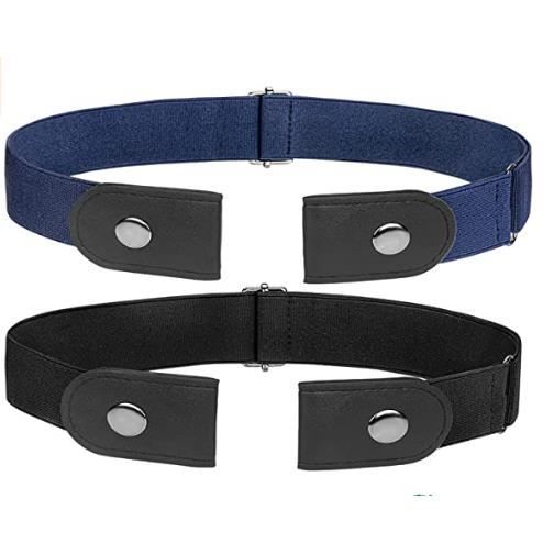 Ceinture sans boucle 2 Pack Noir Bleu 100cm Mixte Decontractee Noir Bleu Cdiscount Pret a Porter