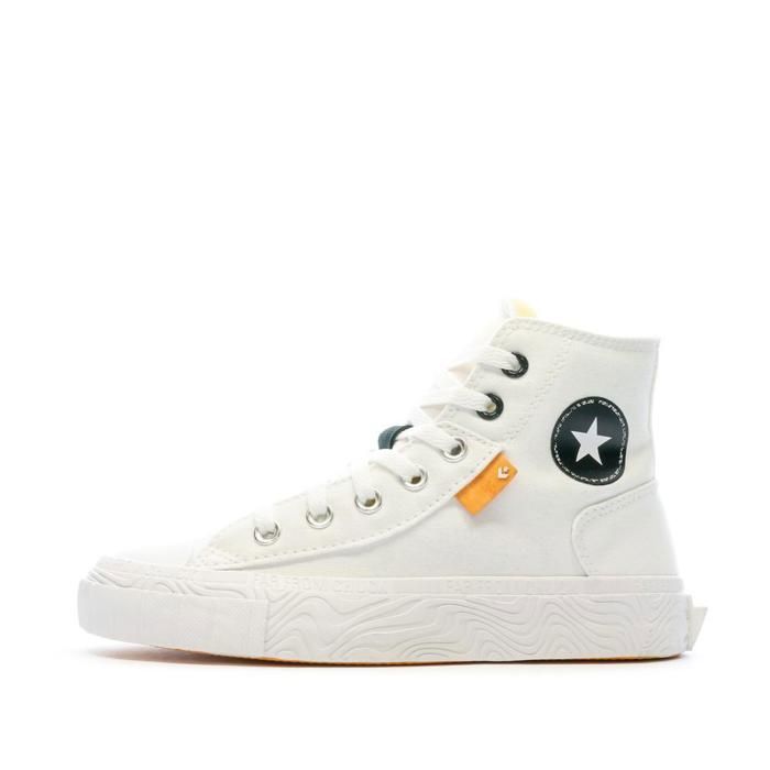 Chaussures Converse Chuck Taylor All Star Hi Unisex A00423C Blanc Lacets Textile Plat