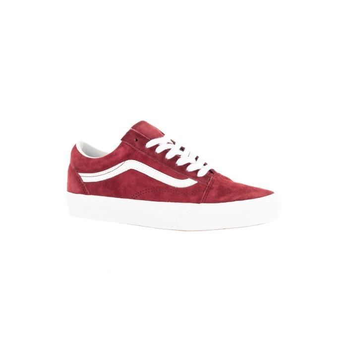 Baskets Mode Vans Old Skool TWP1 Rouge Lacets Femme