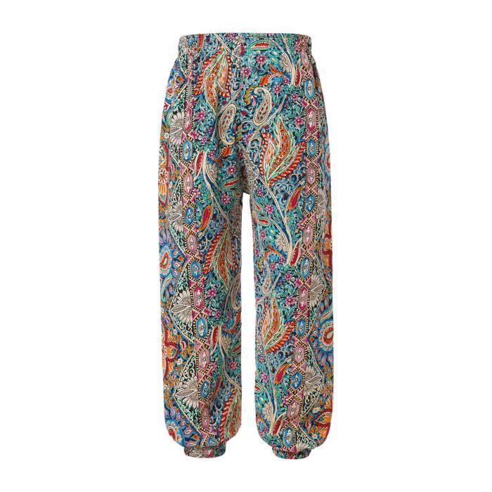 Freebily Pantalon Sarouel Enfant Fille Ete Harem Pantalon Elastiquee Pantalon Bouffant Boheme Imprime Pants Plage 18 Mois 12 Ans Colore Cdiscount Pret a Porter