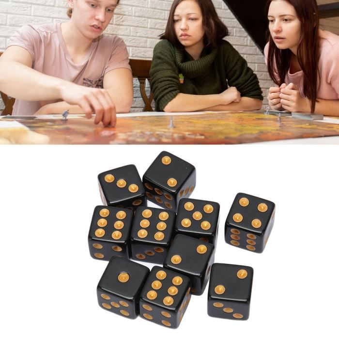 Lot de 10 dés Standard Colorés 6 Faces, dés de Jeu en Acrylique D6 Mini Motif Perle Polyédrale pour Jeux de Table Ou Apprentissage des Mathématiques, Point Rouge/blanc
