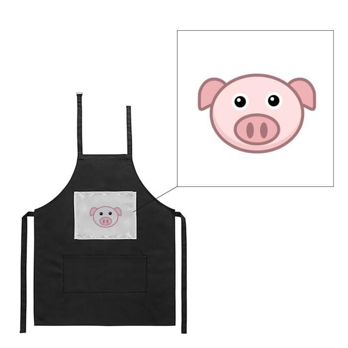 70 x 75 cm CyFe Tablier de Cuisine pour Adultes avec Poche Avant Motif Cochon Bleu