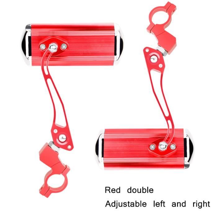 Rétroviseur Vélo VANZACK – Aluminium Rouge – Ajustable – 20x12x5,5 Cm – Pour Guidon <22,2 Mm