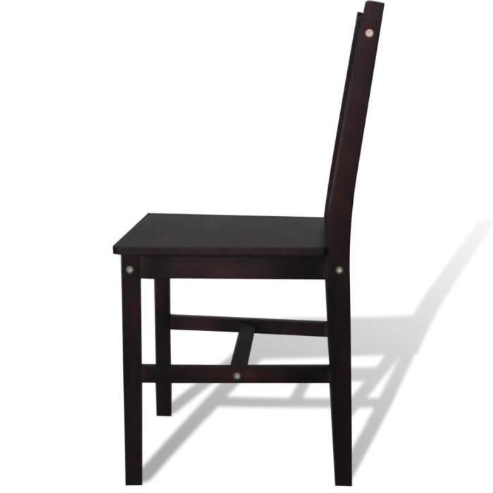 BINGO Lot de 6 chaises de Salle à Manger - Contemporain - Marron foncé Pinède 415x455x86cm17765