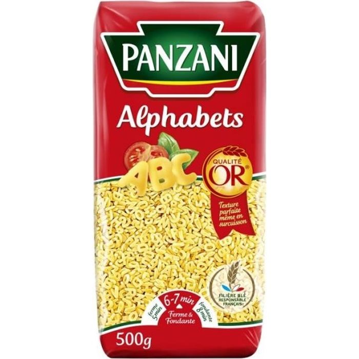 PANZANI - Pâtes À Potage Alphabets 500G - Lot De 4
