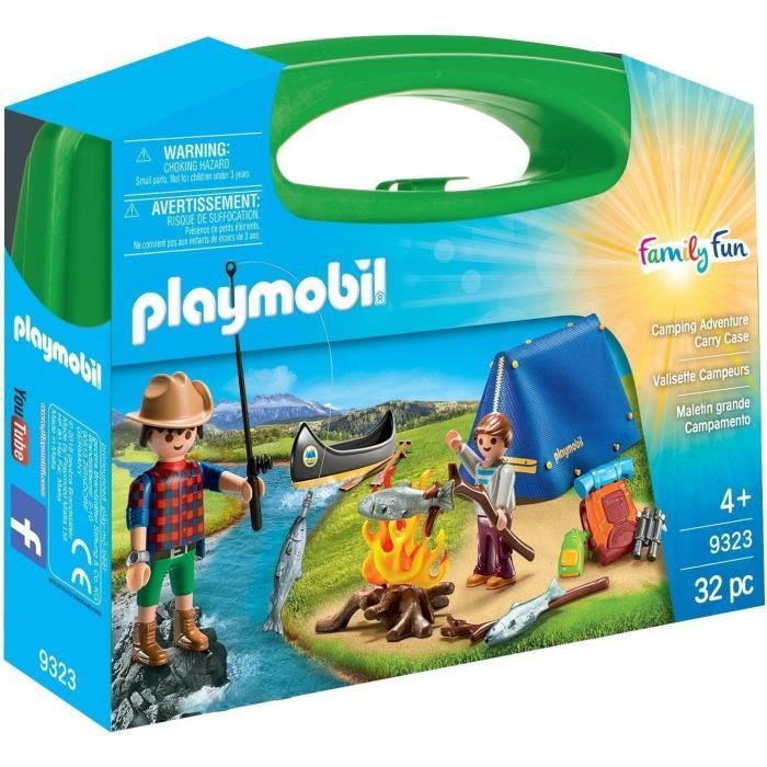 PLAYMOBIL - Valisette Campeurs - Sports et Action - 2 personnages, tente, canoë et accessoires
