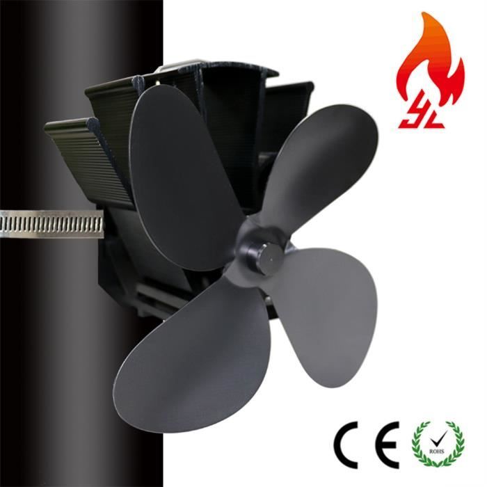 4 Lames Tuyau De Fumée Ventilateur De Poêle Appareil De Chauffage