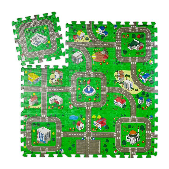 Tapis De Jeu,12 Pièces,Sans Substances Nocives,Mousse Eva,114 X 86 Cm,Chambre D'Enfant,Rose Et