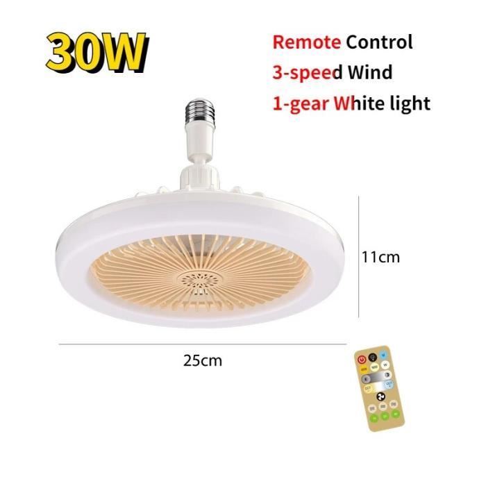 Ventilateur de Plafond avec Lumière LEDPlafonnier avec Rotation à 360 °TélécommandeVentilateur de - Yellow-control 30W - Rncyn