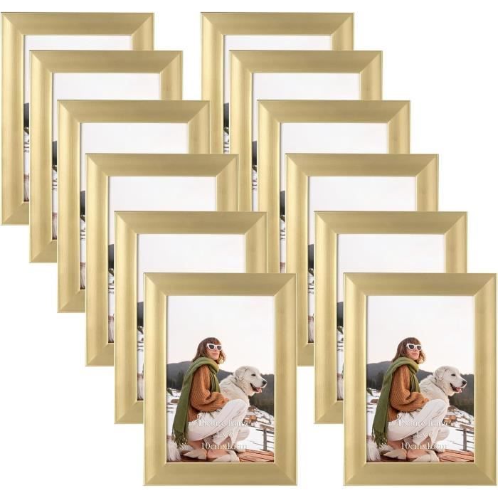 cadre doré photo 10x15 Lot de 2 Neuf sous verre + patte arrière stock