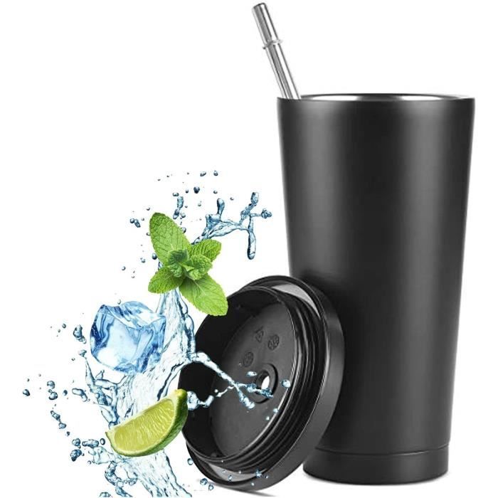 Gobelet Isotherme 40oz Acier Inox - Tasse Voyage Avec Paille Et Couvercle - Blanc