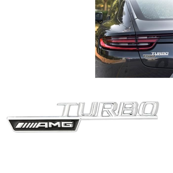 Autocollant Turbo Chromé 3D – 13 X 2 Cm, Métal Chromé – Décoration Tuning Pour Capot, Coffre, Garde-boue