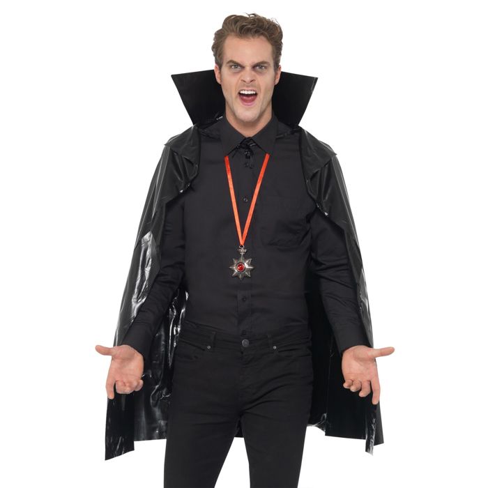 Cape Vampire à Capuche Noire – Déguisement Halloween Smiffys Officiel – Accessoire Vampire Adulte Taille Unique