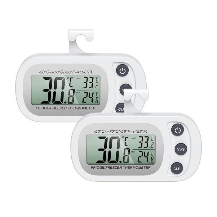 Thermometre Frigo, Thermometre pour Congelateur avec Enregistrement  MAX-MIN, ° C-° F, Thermomètre Congélateur sans Fil[S205] - Cdiscount Jardin