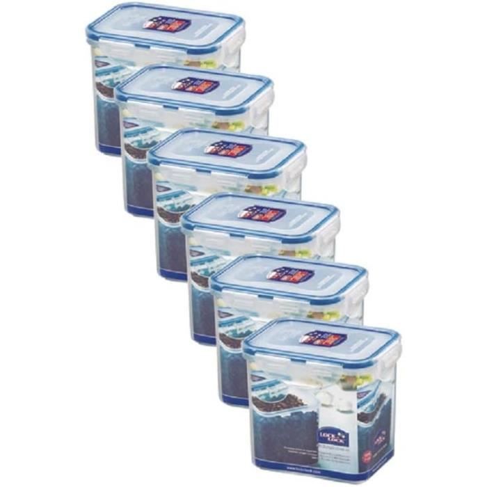 Lock&Lock Hpl 813S6 Lot De 6 Boîtes De Conservation De 1,8 L