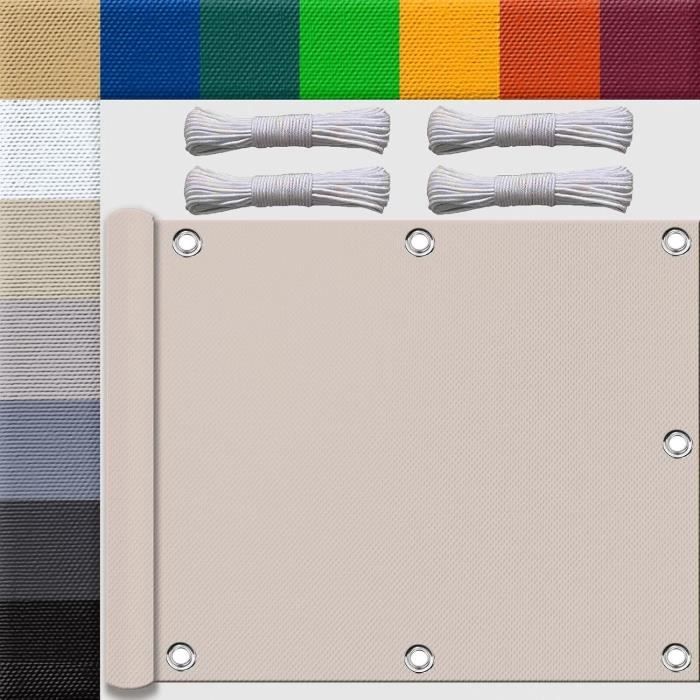 Toile Imperméable 2x2.8m Crème - Voile Ombrage Coupe-Vent Et UV Pour Jardin, Balcon, Pergola