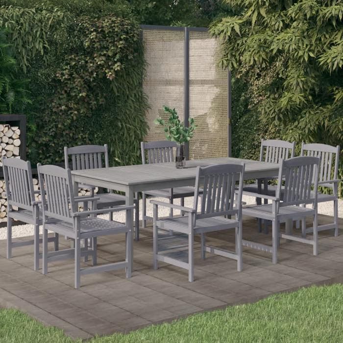 vidaXL Ensemble à manger de jardin 9 pcs Bois d'acacia - vue 5